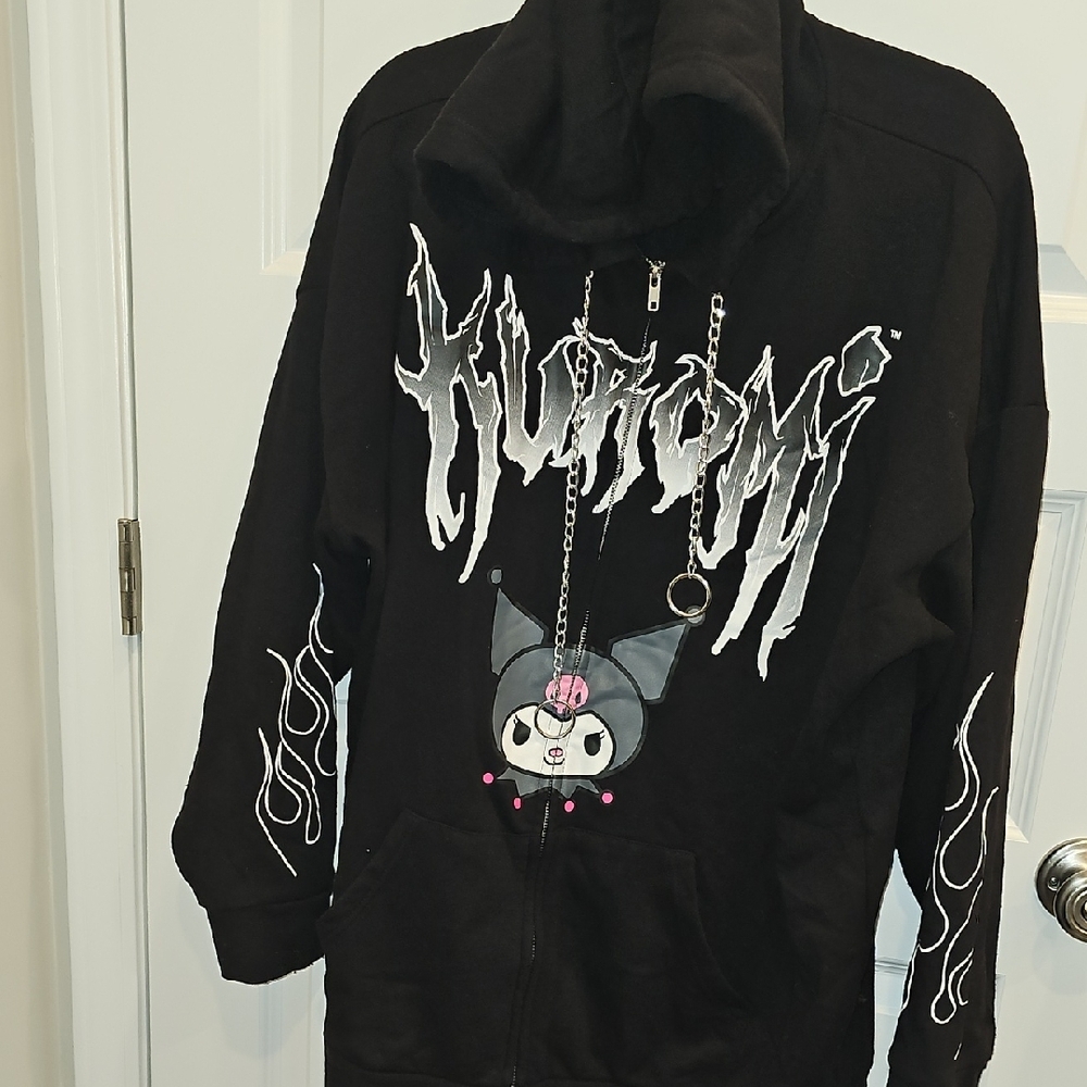 Black Kuromi Hoodie with Graphic Design